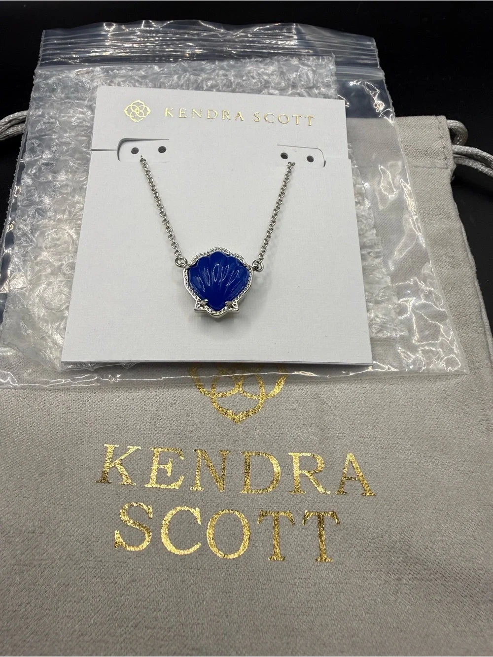 Kendra Scott Royal Blue Shell Pendant Necklace